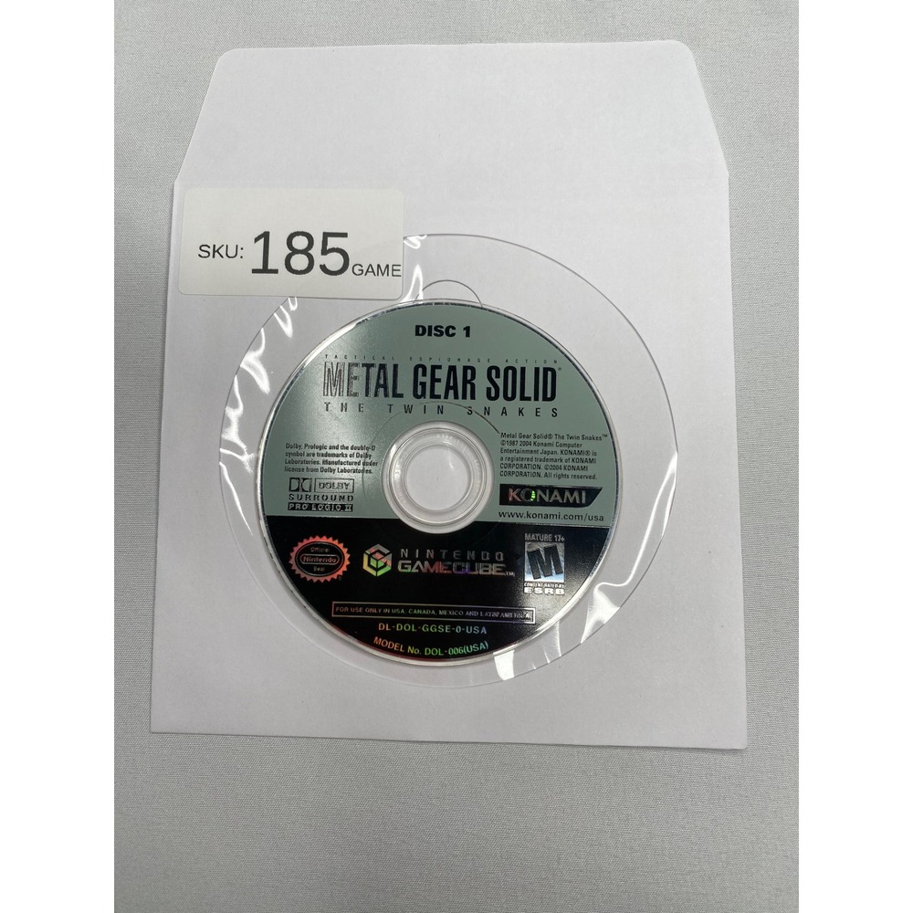 Metal Gear Solid The Twin Snakes Nintendo GameCube Disc 1 Only